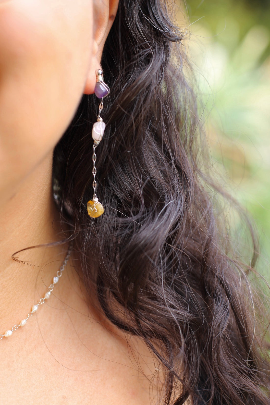 Calliope asymmetrical crystal earrings