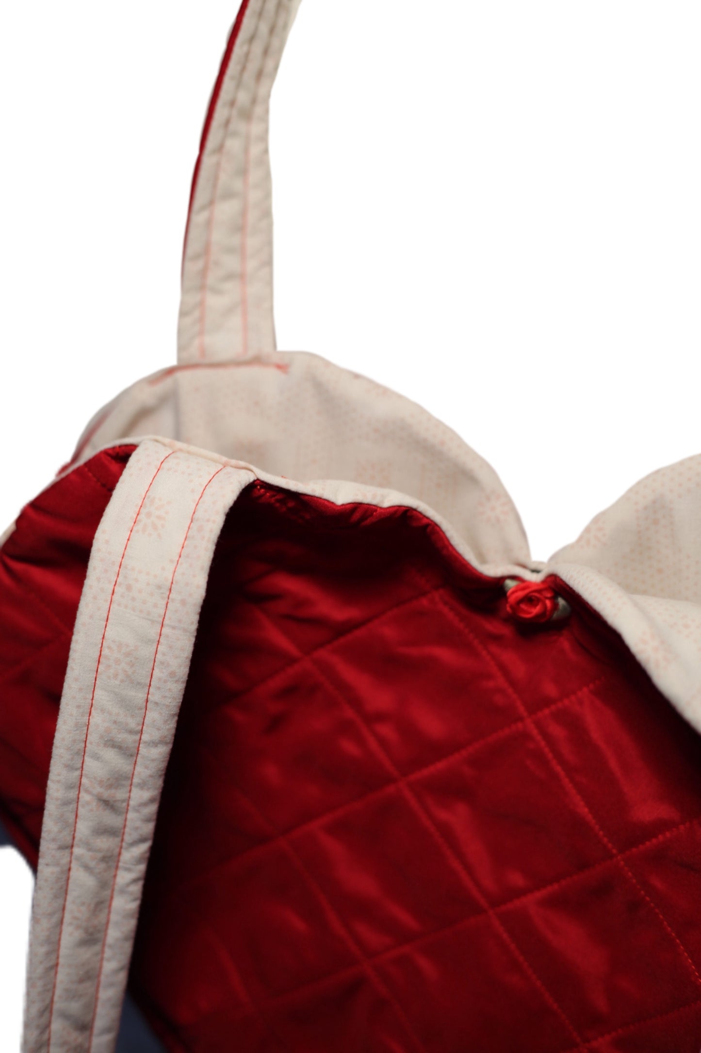 Heart quilted tote bag