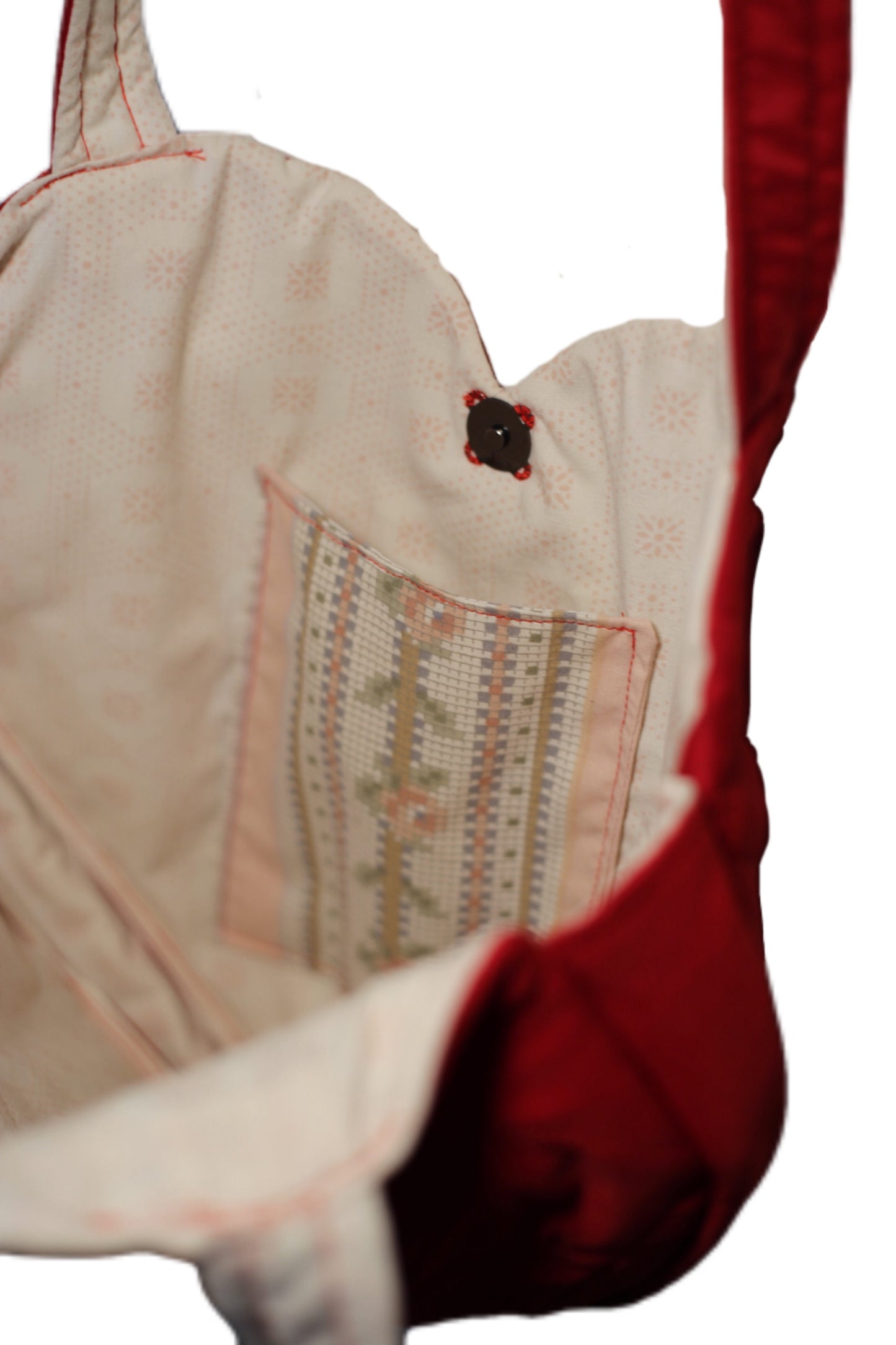 Heart quilted tote bag