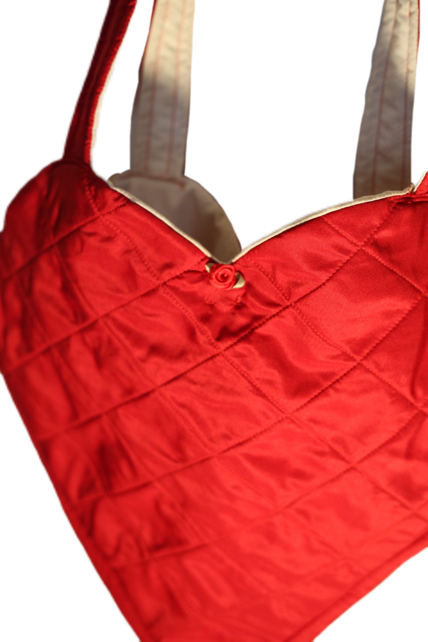 Heart quilted tote bag