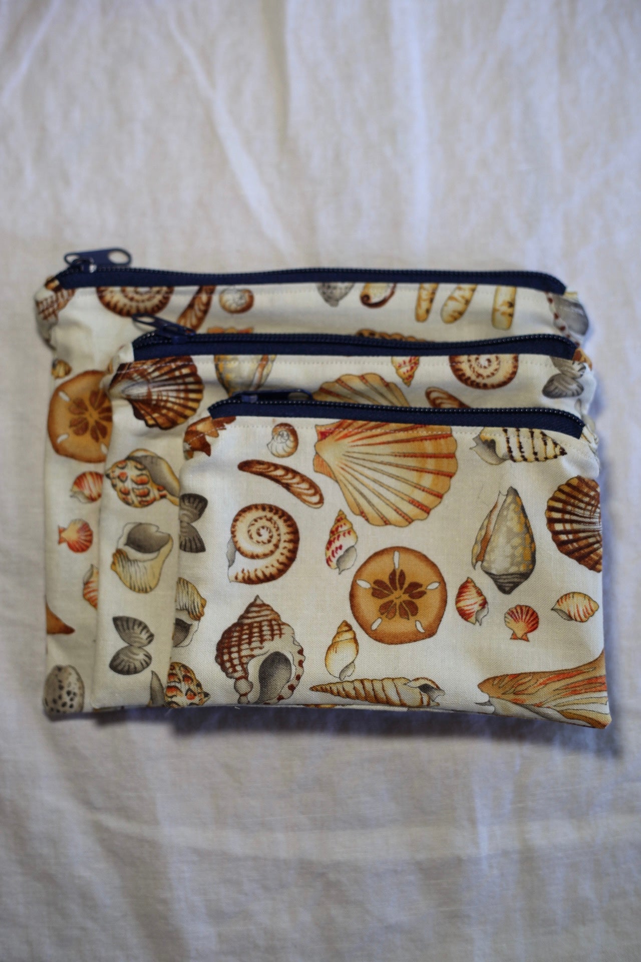 Shell zipper pouch set