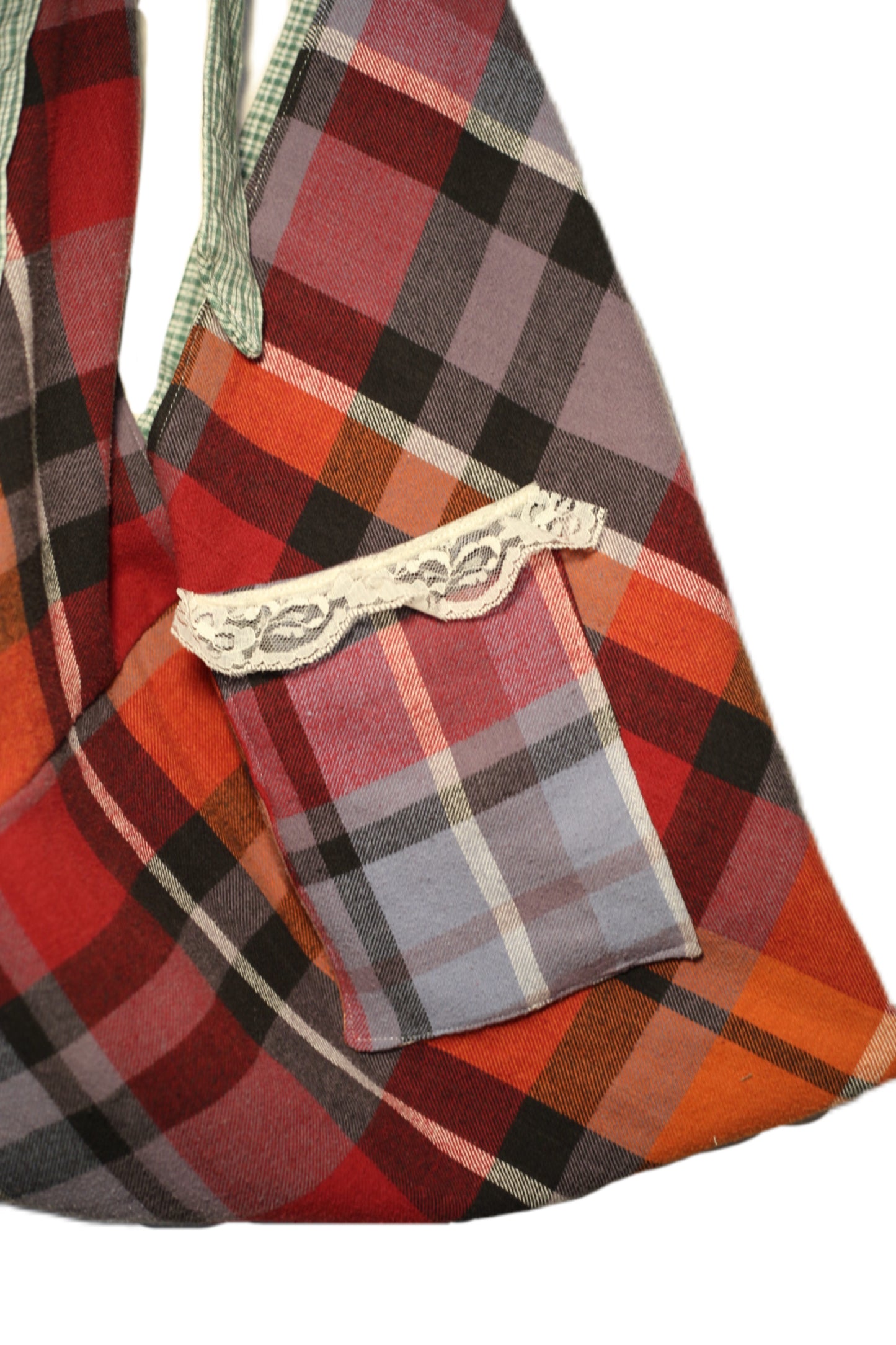 Plaid reversible slouchy bag