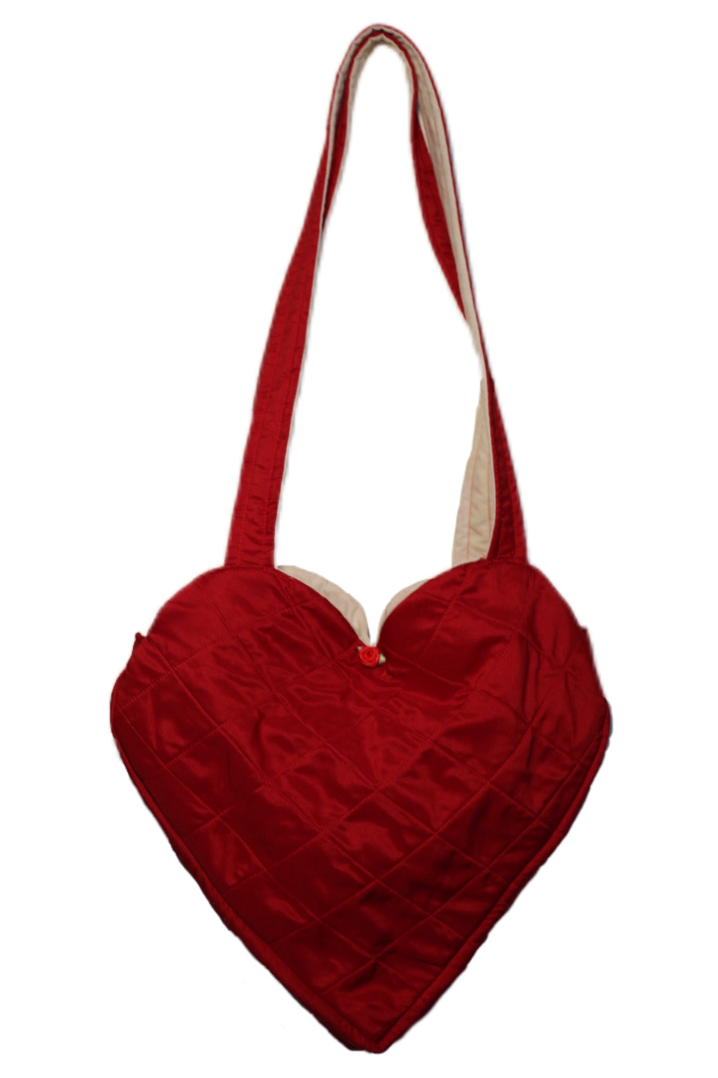 Heart quilted tote bag