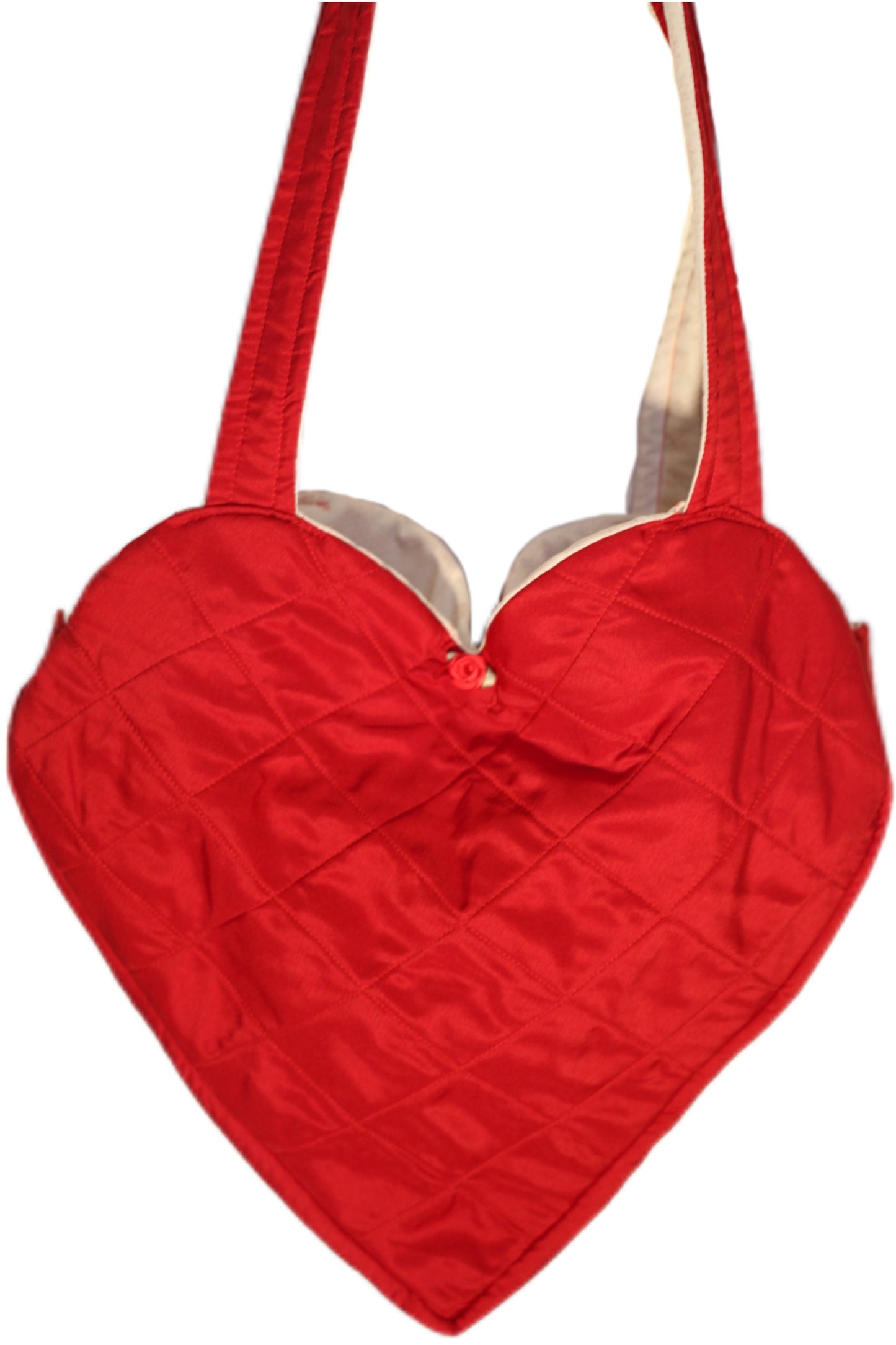 Heart quilted tote bag