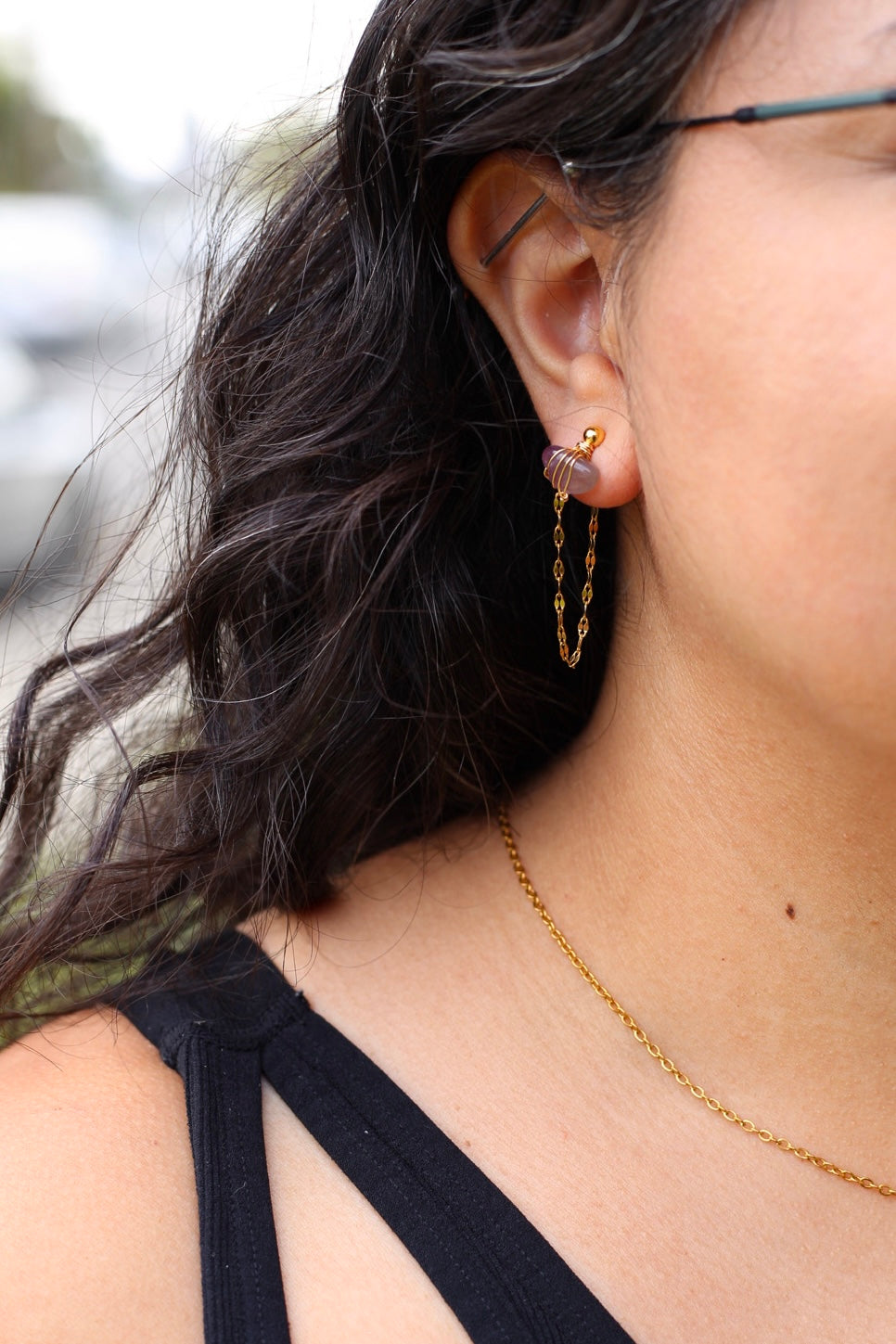 Calliope asymmetrical crystal earrings