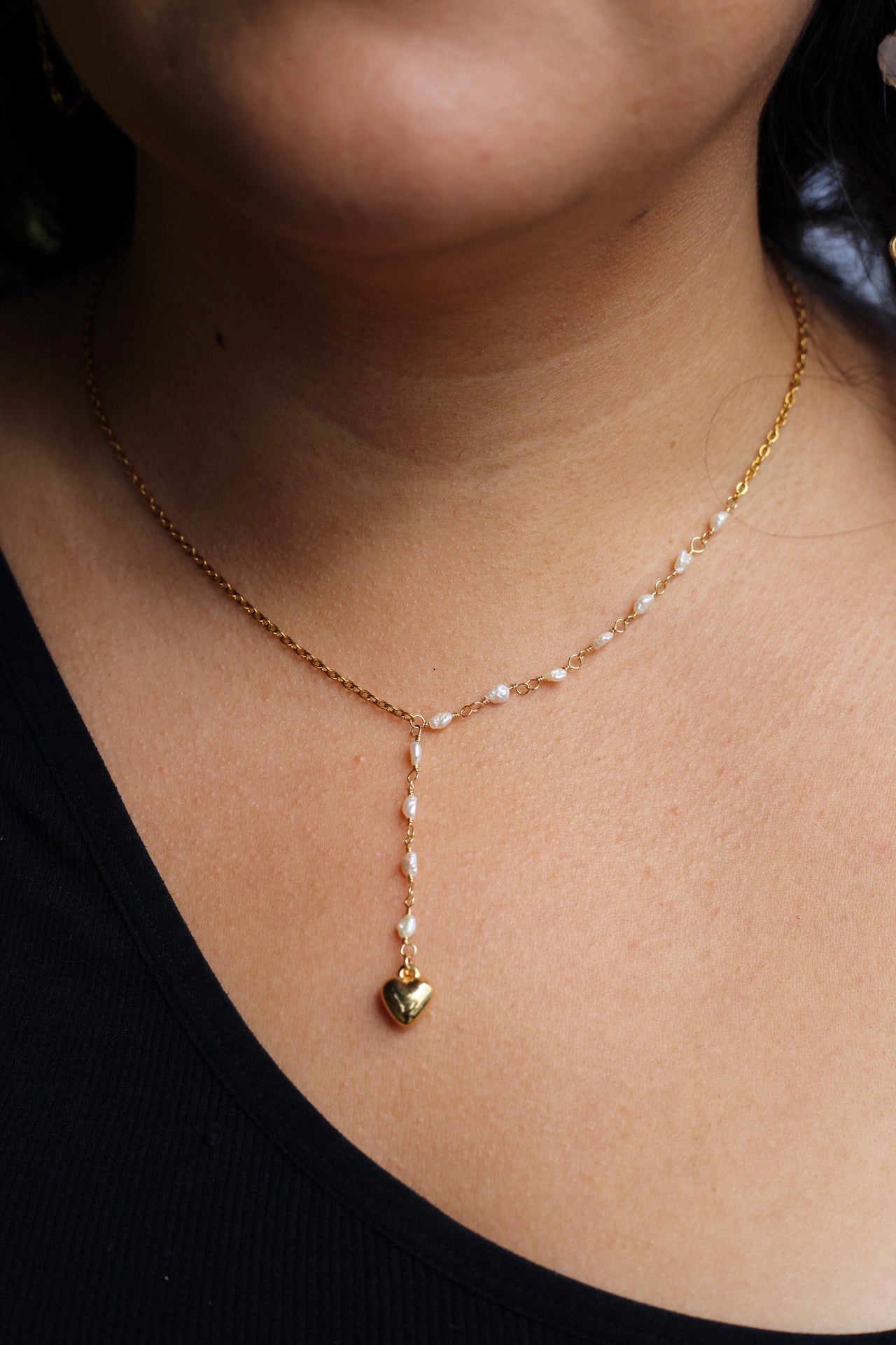 Persephone Pearl lariat necklace
