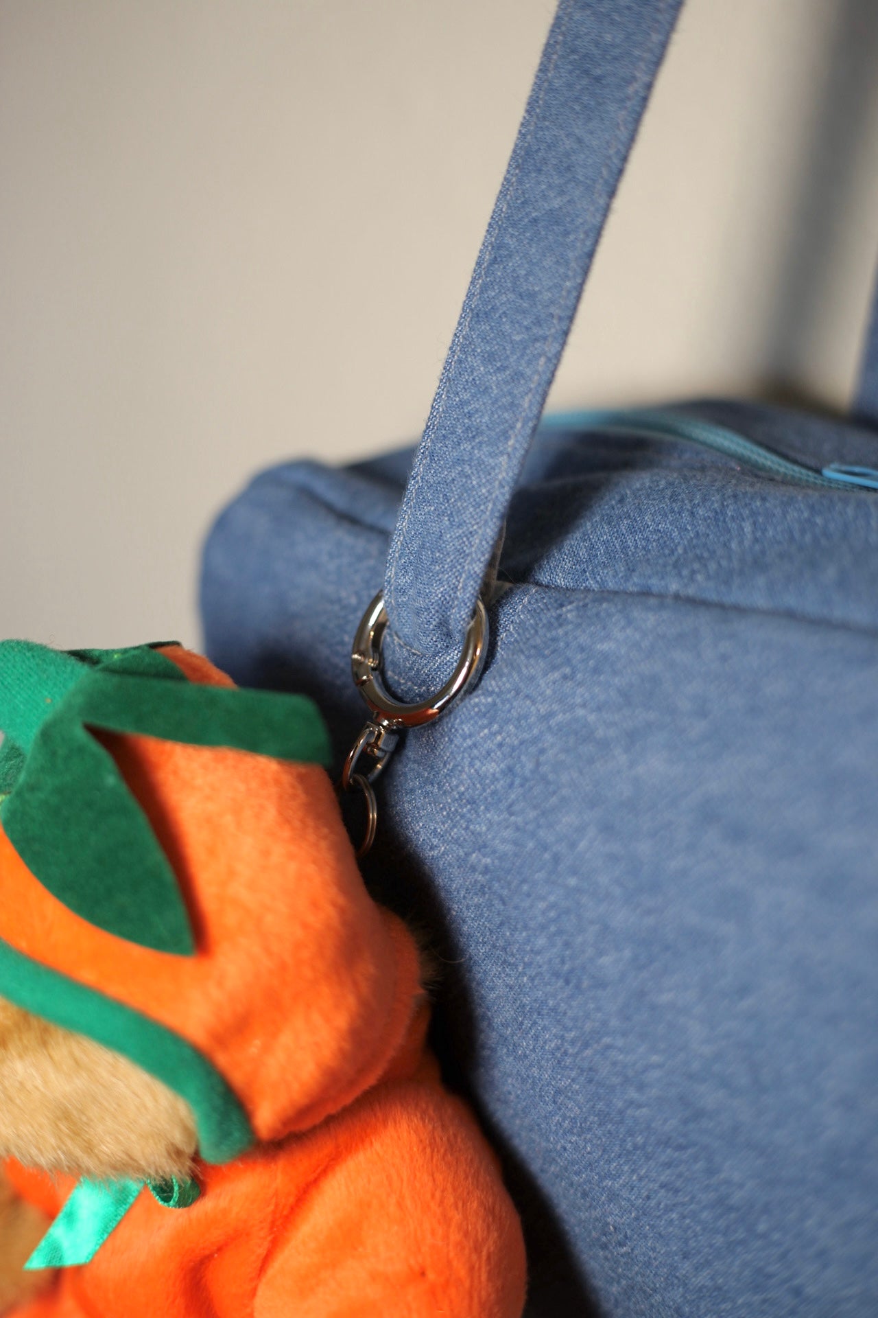 Pumpkin bear bag charm