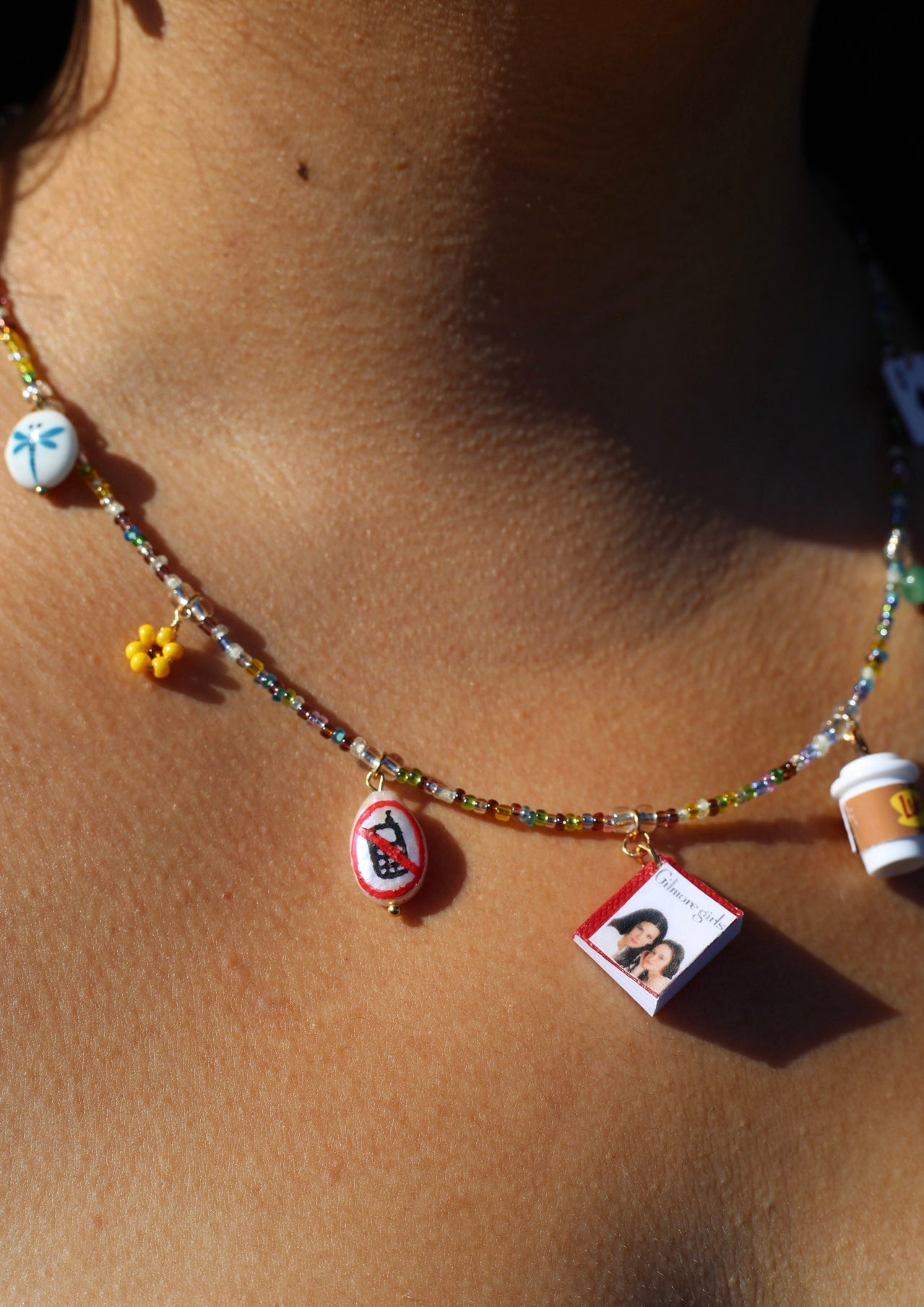 Lorelai beaded charm necklace