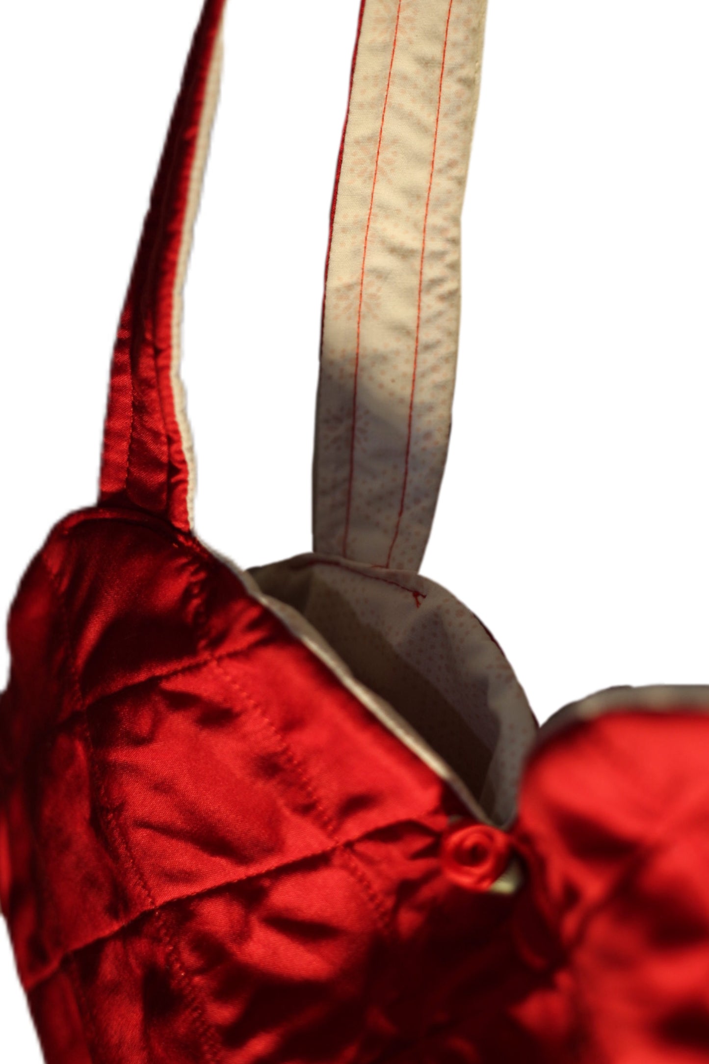 Heart quilted tote bag