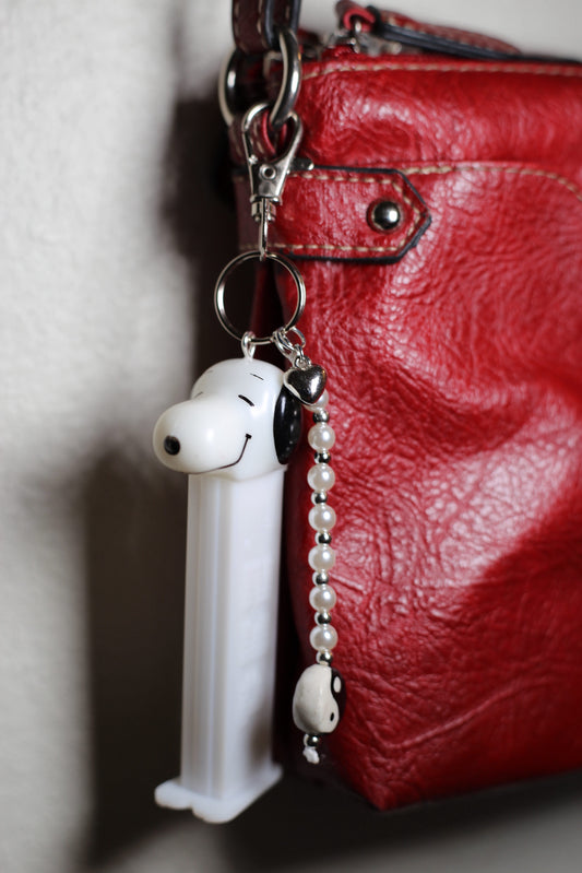 Snoopy pez bag charm