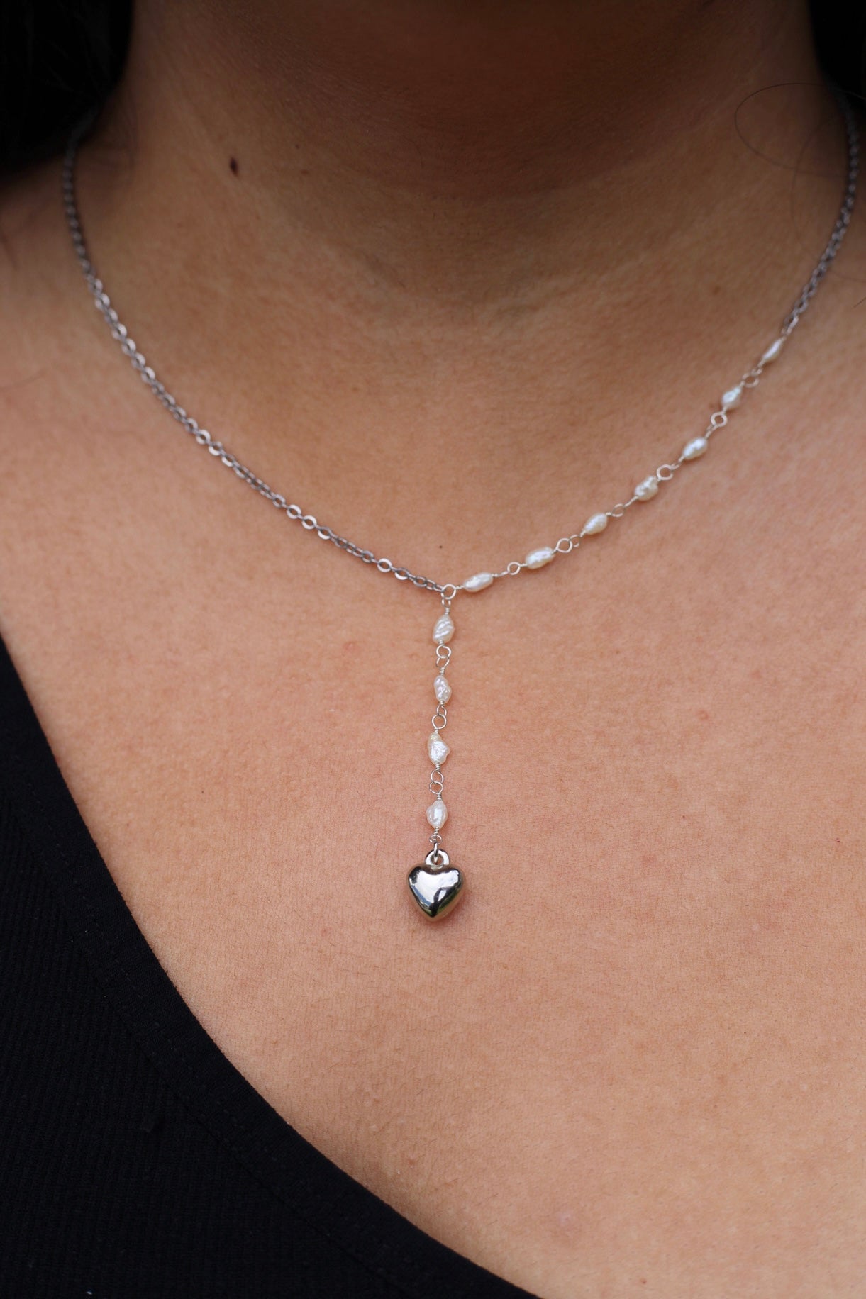 Persephone Pearl lariat necklace