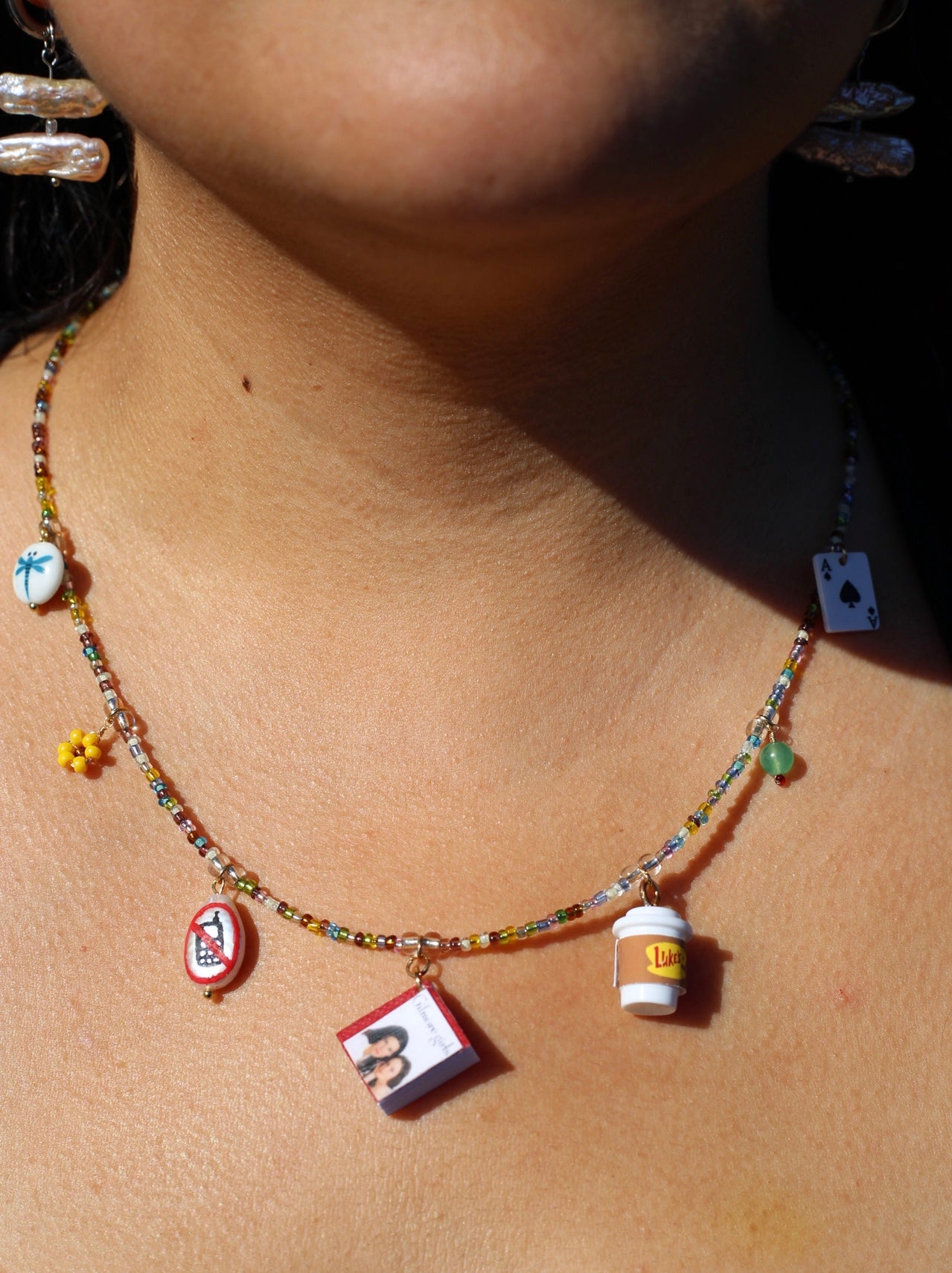 Lorelai beaded charm necklace