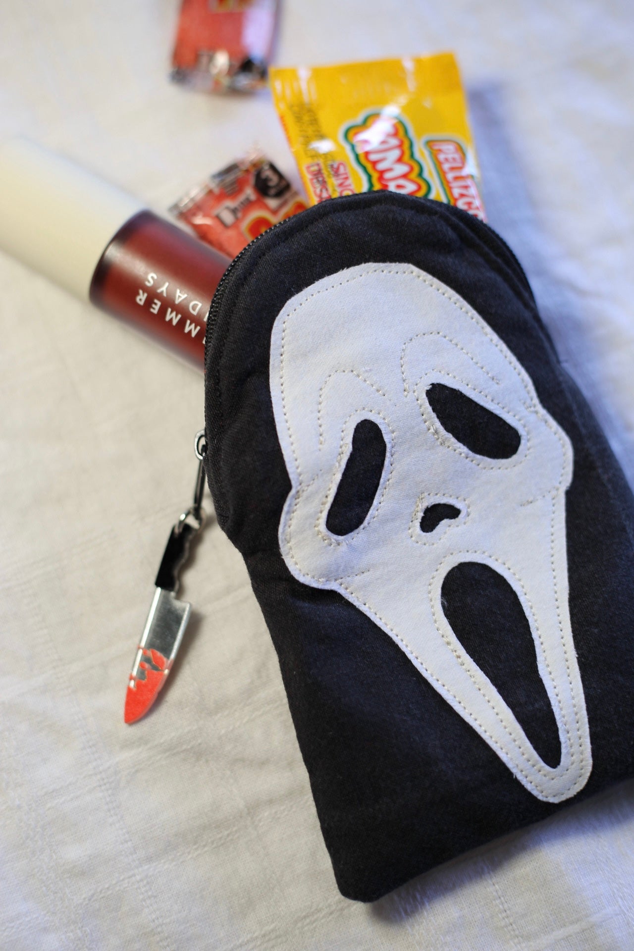 Ghost face zippered pouches
