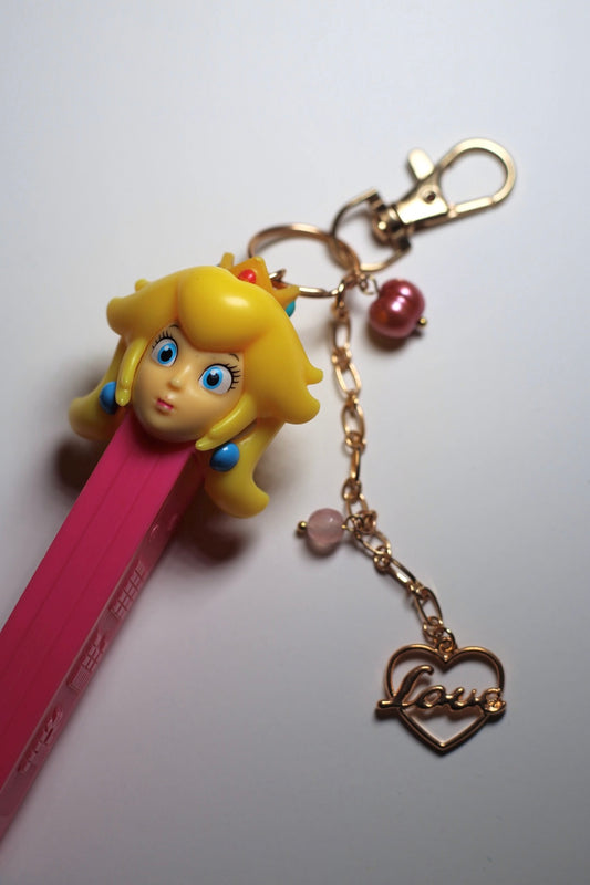 Princess Peach pez bag charm