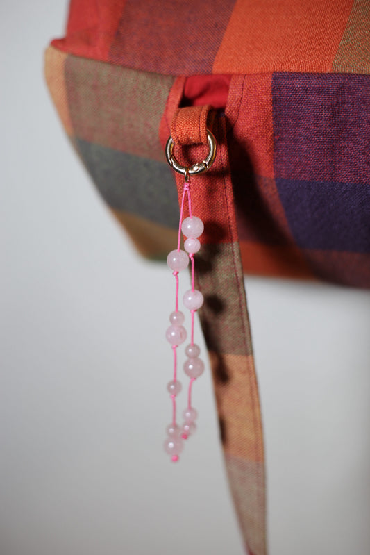 Rose Quartz bag charm