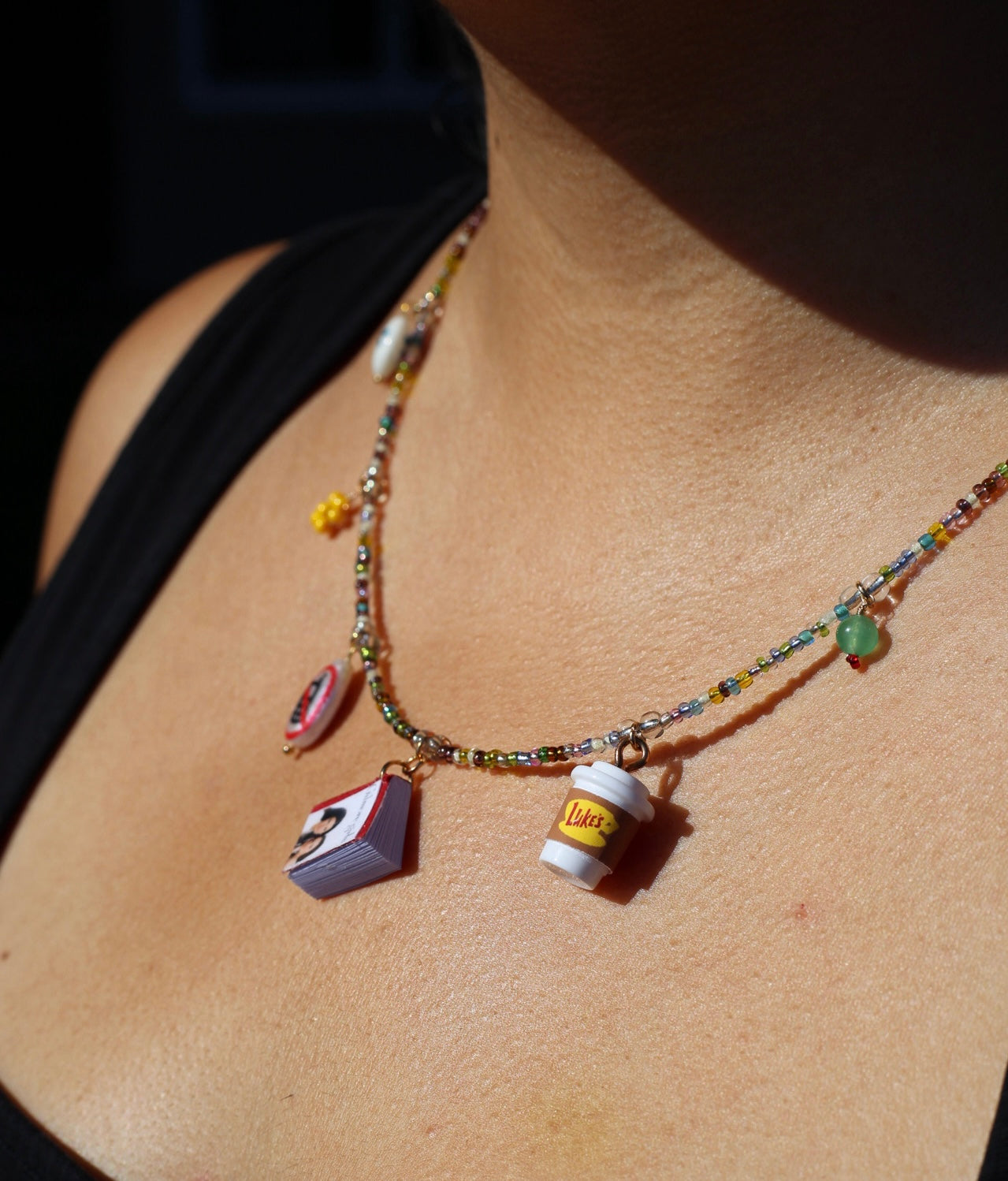 Lorelai beaded charm necklace