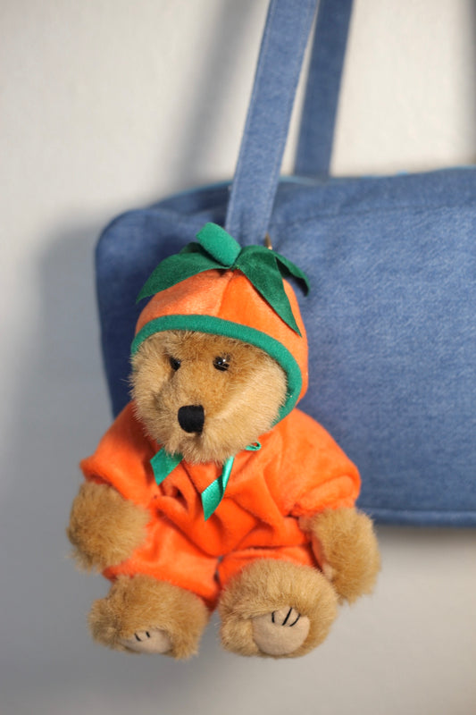 Pumpkin bear bag charm