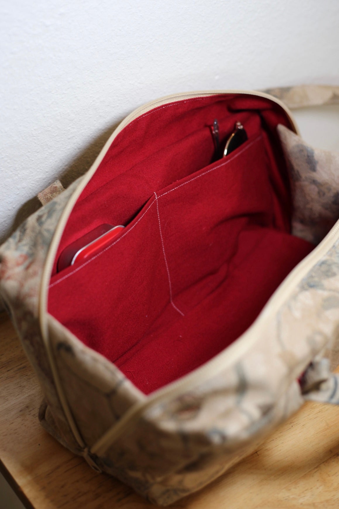 No More Wars: floral bowler bag