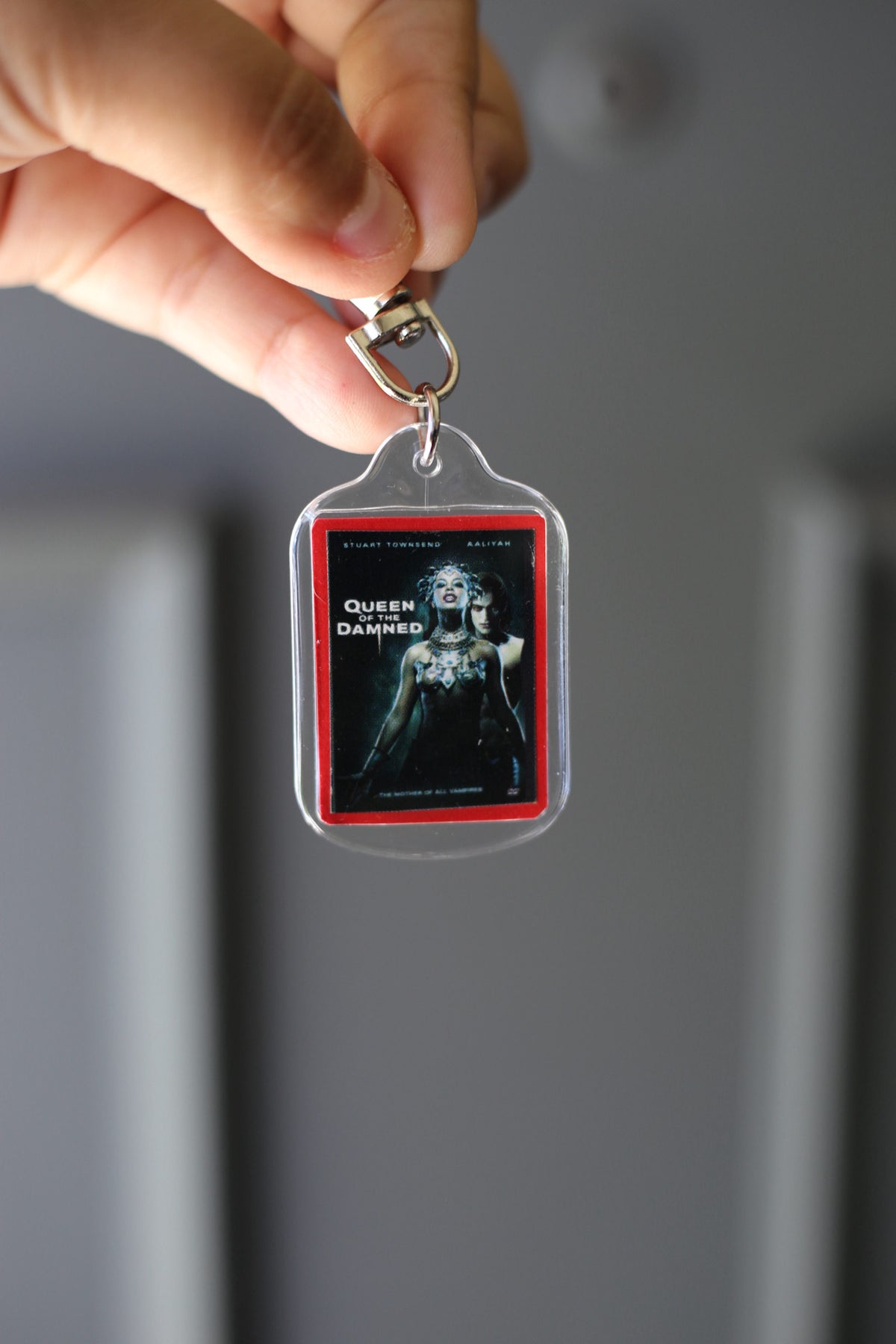 DVD cover art keychain
