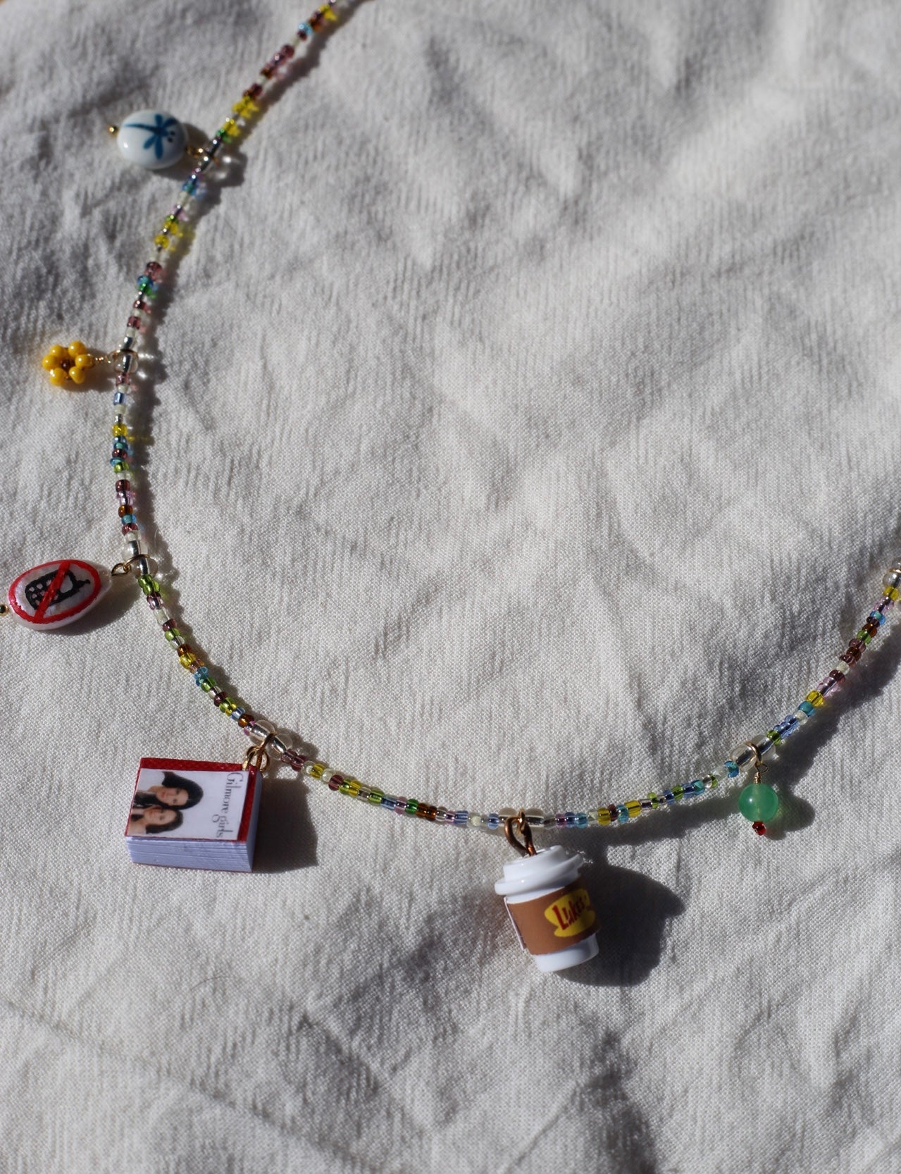 Lorelai beaded charm necklace