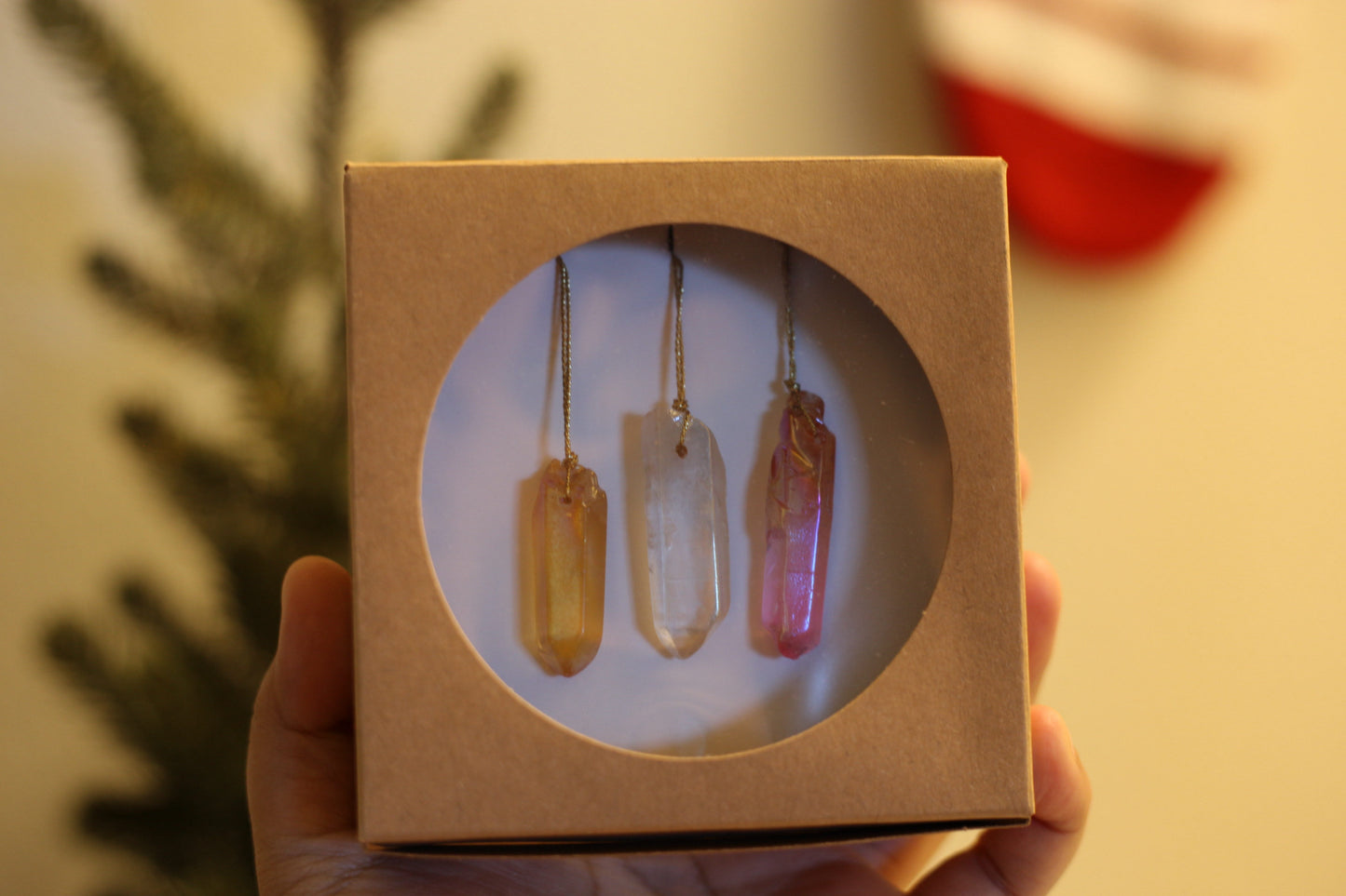 Aura Quartz ornaments