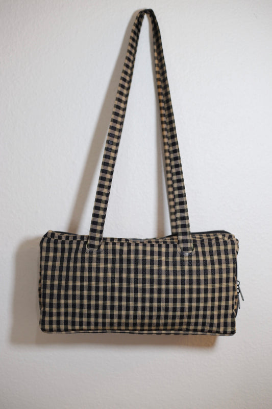 Stop the Oligarchy: Checkered bowler bag