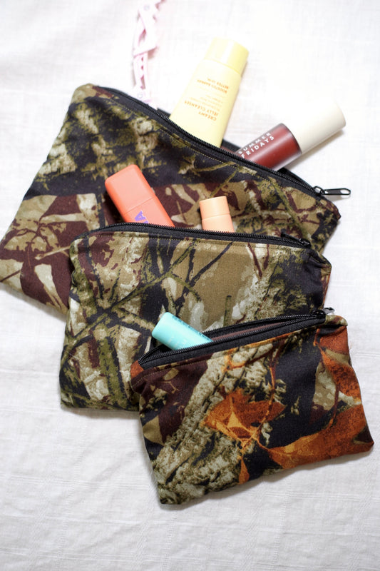 Real tree camo zipper pouch set