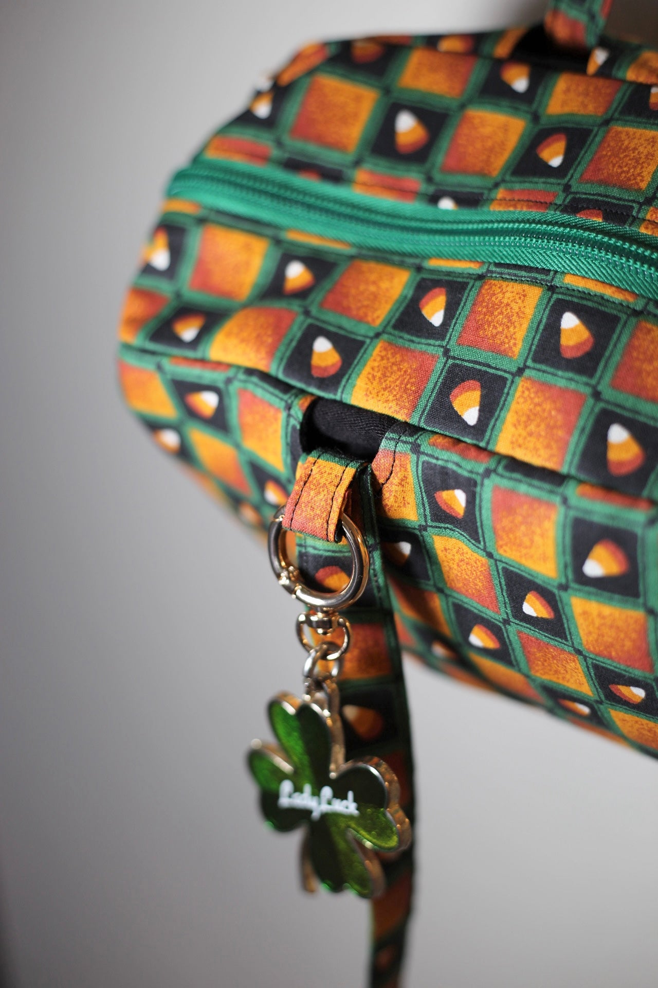 Checks & balances: Candy corn bowler bag