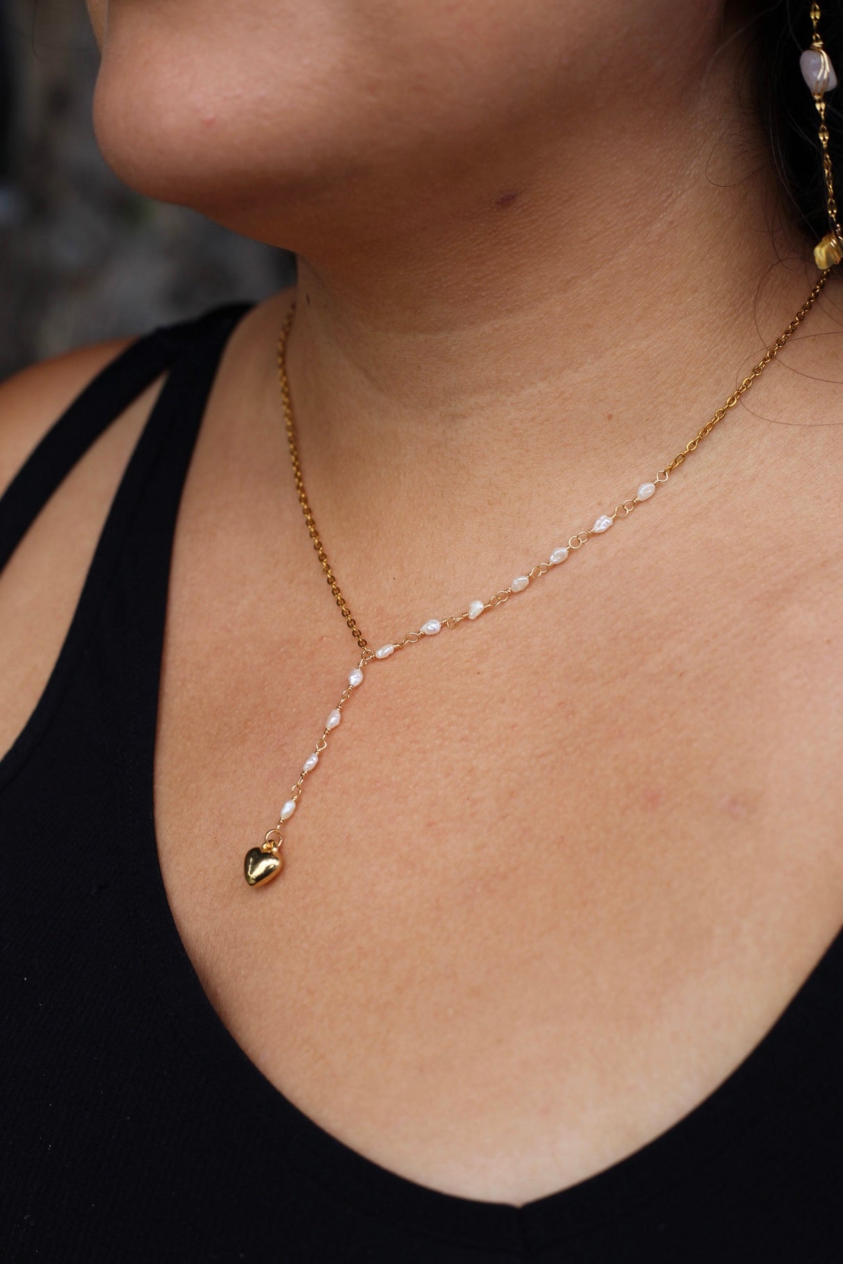 Persephone Pearl lariat necklace